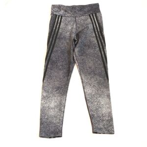 Adidas Women's Aeroready Leggings Sz S Grey/Black Stripes Athletic Sports Runner